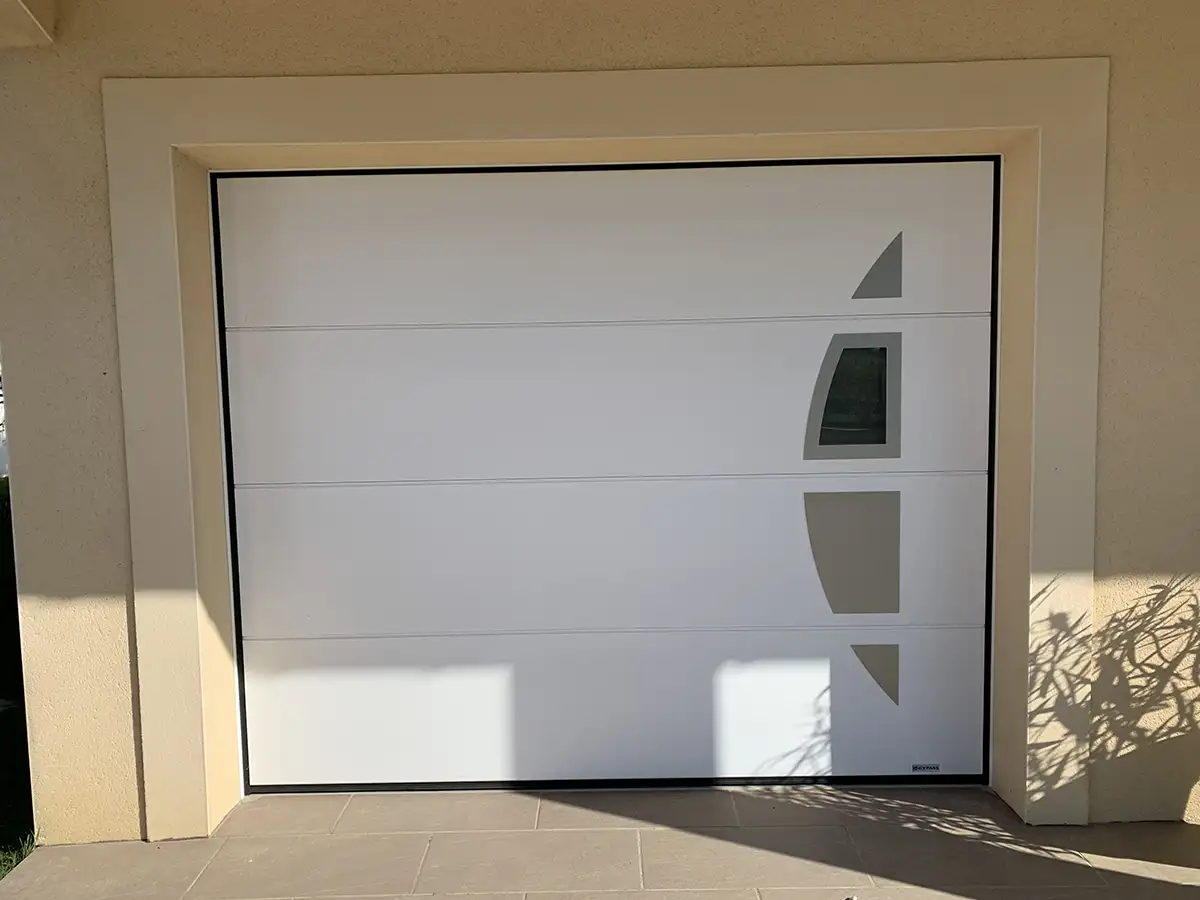 Porte de garage sectionnelle PVC Blanc